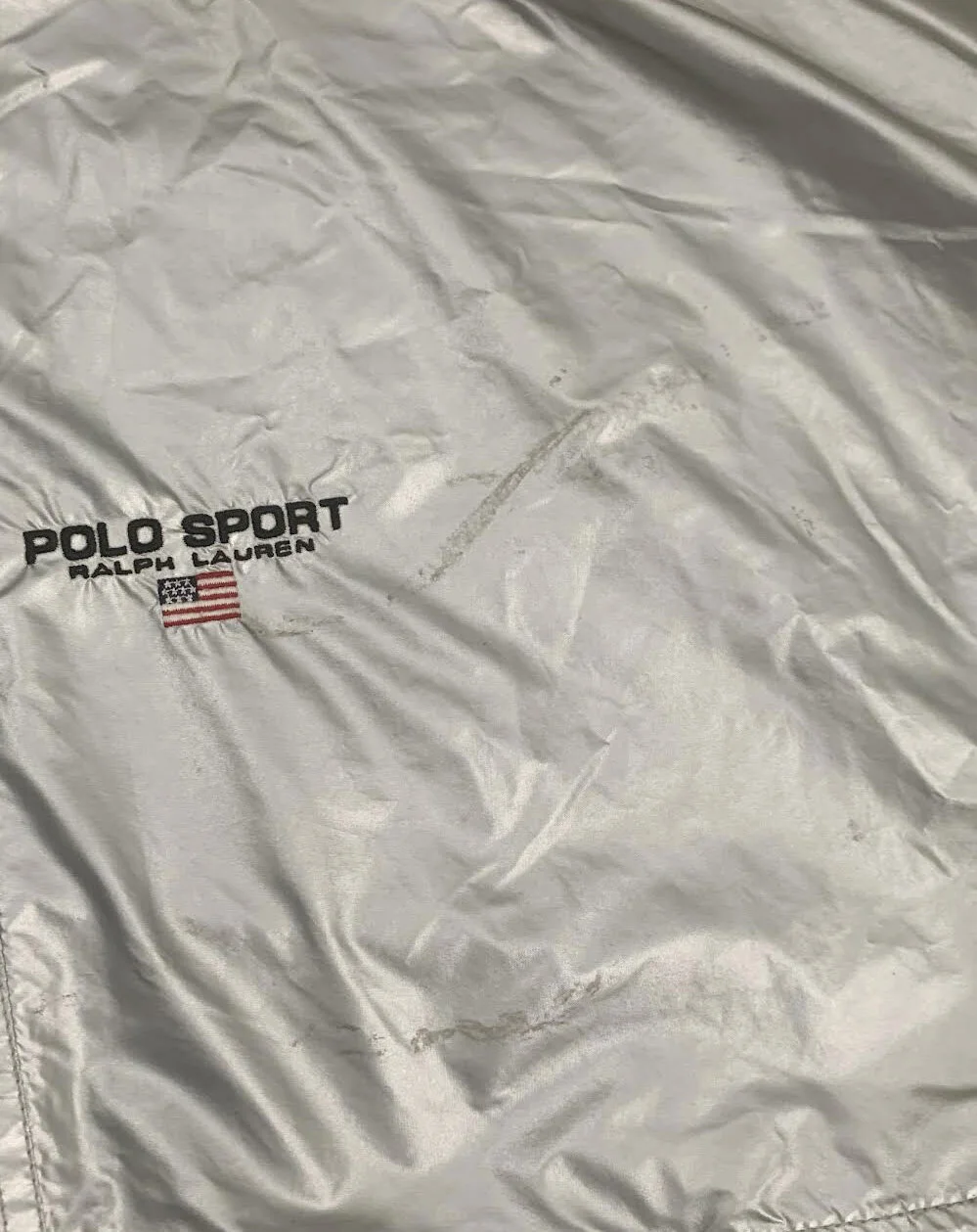 Vintage Polo Sport Ralph Lauren Metallic Silver Jacket (Size L